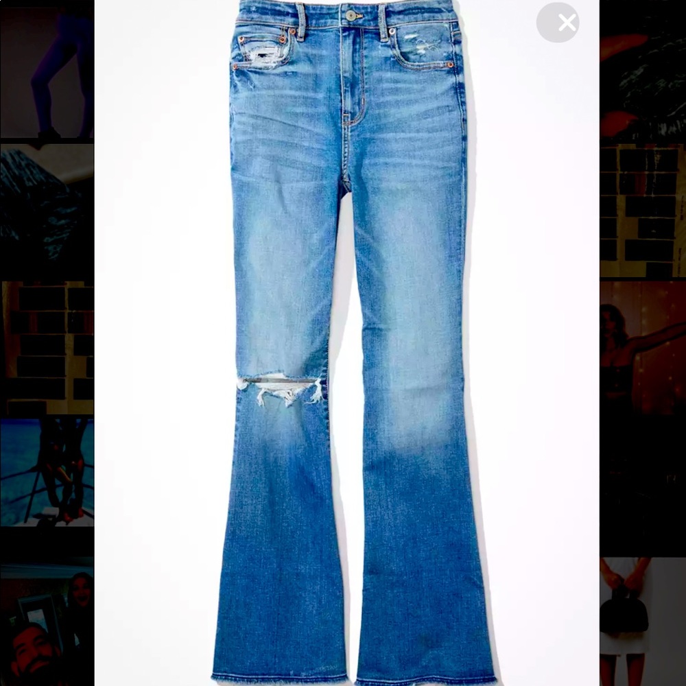 American Eagle super high waisted flare jean